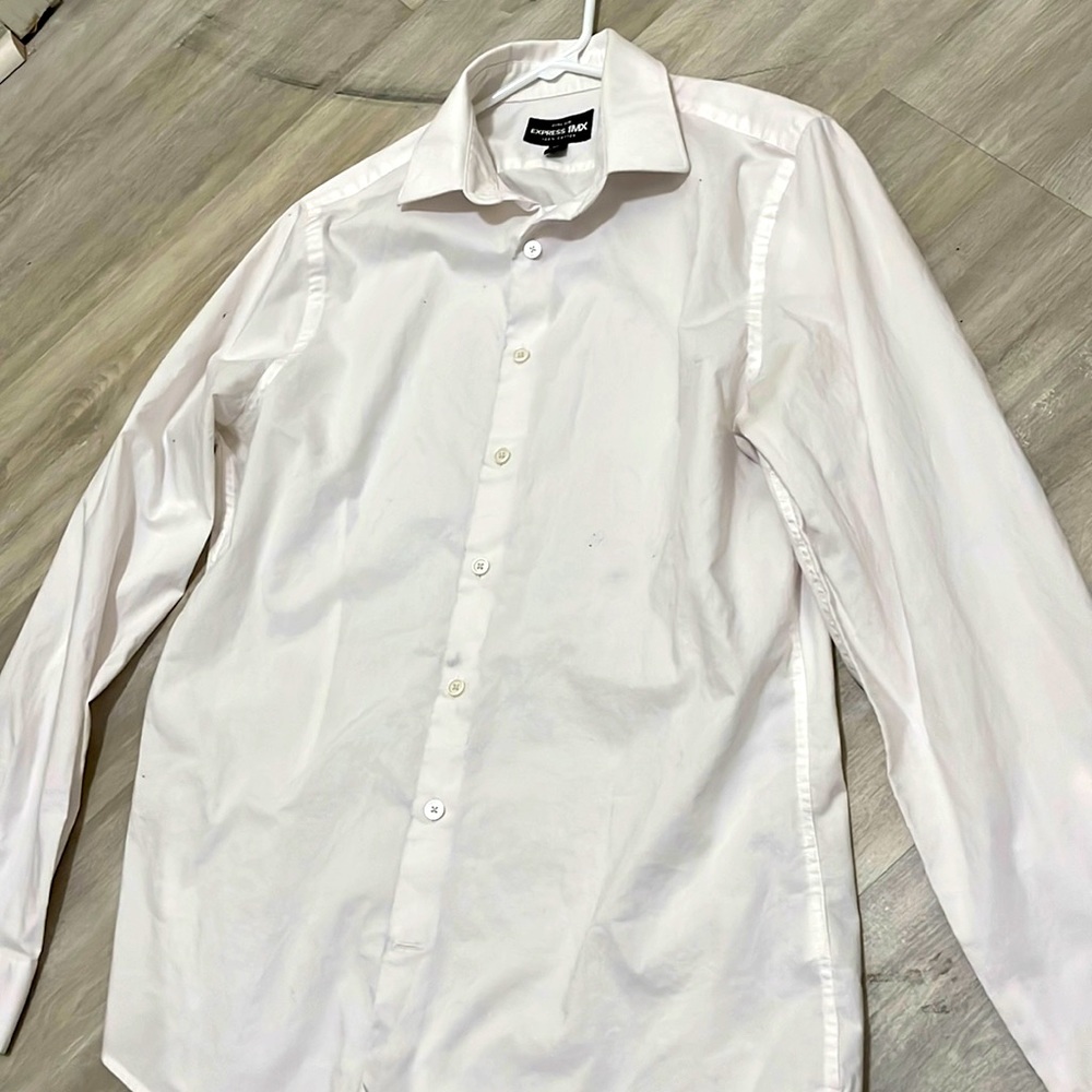 Express 1MX Extra slim medium dress shirt WHITE